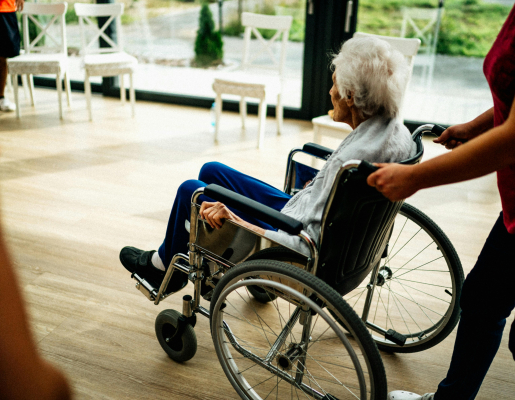Older adult in a wheel chair