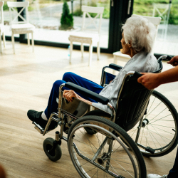 Older adult in a wheel chair